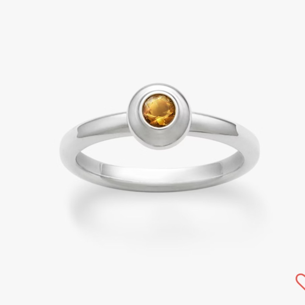 James Avery Sterling Silver Citrine (November) Birthstone Ring, Size 7